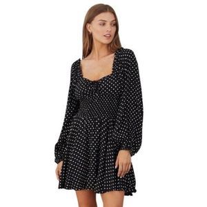 Cleobella | Anne Polka Dot Mini Dress Black Size M Revolve